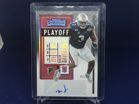 MARLON DAVIDSON 2020 PANINI CONTENDERS PLAYOFF TICKET AUTO RC ROOKIE #D 43/99