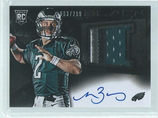 MATT BARKLEY 2013 PANINI BLACK 4 COLOR PATCH ON CARD AUTO RC #D 63/299