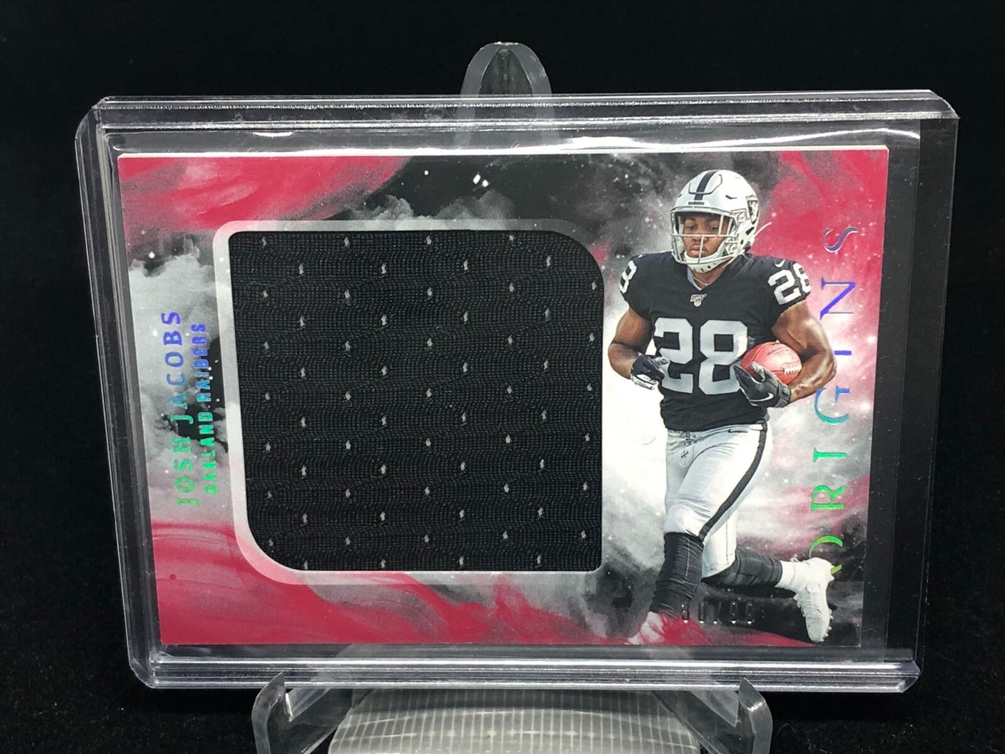 JOSH JACOBS 2019 PANINI ORIGINS RED ROOKIE JUMBO JERSEY RC #D 30/99