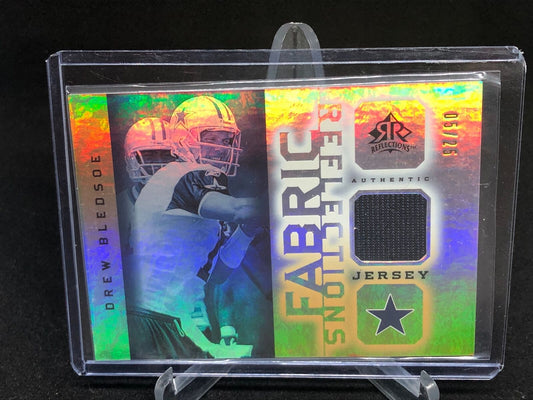 DREW BLEDSOE 2015 UPPER DECK FABRIC REFLECTIONS GOLD JERSEY RELIC #D 5/25