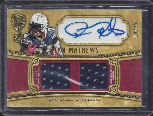 RYAN MATHEWS 2010 TOPPS SUPREME DUAL ROOKIE JERSEY AUTO RC #D 10/25