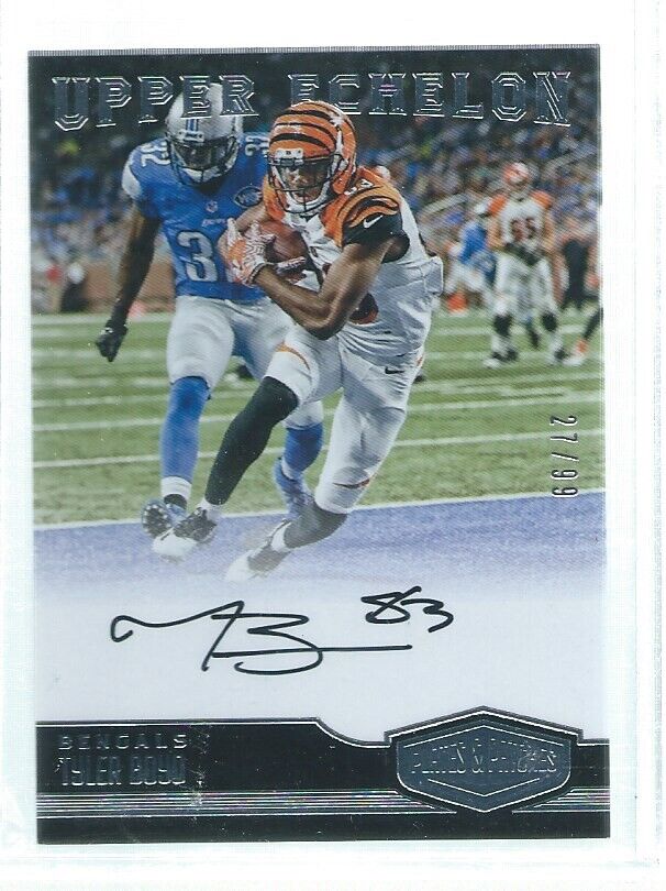 TYLER BOYD 2016 PANINI PLATES & PATCHES UPPER ECHELON ON CARD AUTO RC #D /99