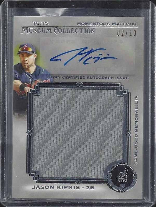 JASON KIPNIS 2013 TOPPS MUSEUM MOMENTOUS MATERIAL JUMBO JERSEY AUTO #D 2/10