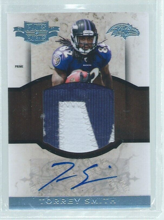 TORREY SMITH 2011 PANINI PLATES & PATCHES 2 COLOR PATCH AUTO PRIME RC #D 18/25