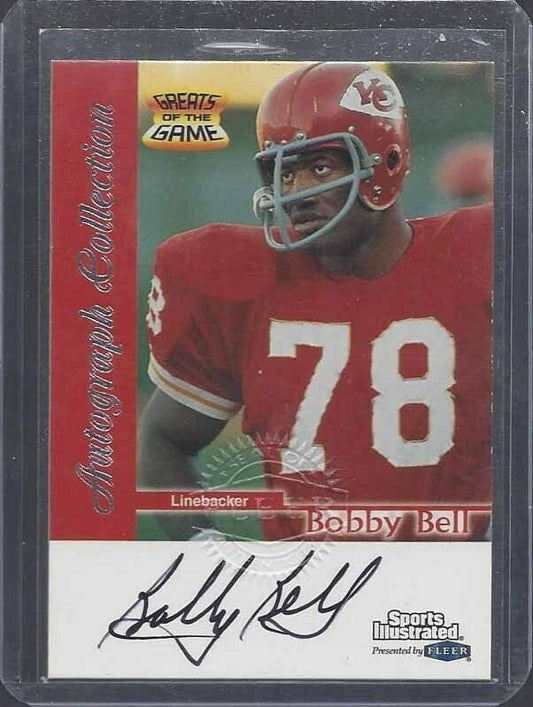 BOBBY BELL 1999 FLEER GREATS OF THE GAME ON CARD CHIEFS AUTO
