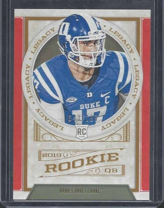DANIEL JONES 2019 PANINI LEGACY ORANGE ROOKIE RC #D 43/199