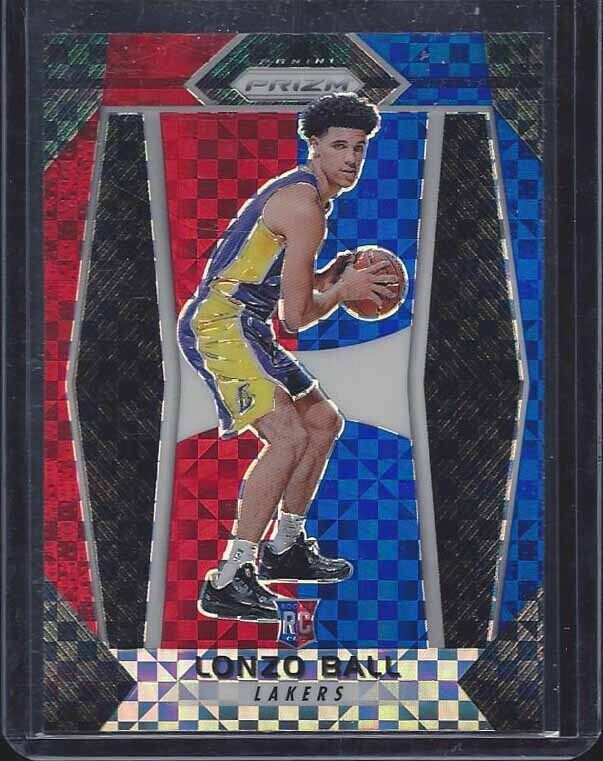 LONZO BALL 2017-18 PANINI PRIZM RED WHITE BLUE PRIZMS ROOKIE RC #289