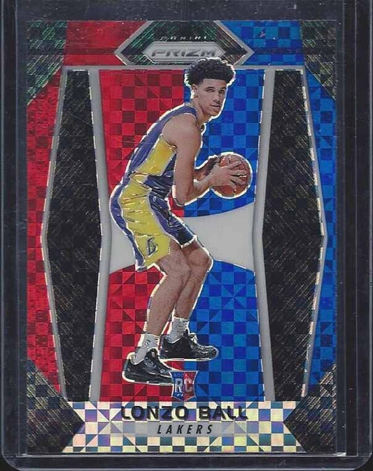 LONZO BALL 2017-18 PANINI PRIZM RED WHITE BLUE PRIZMS ROOKIE RC #289