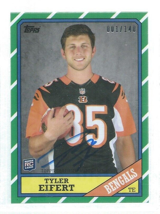 TYLER EIFERT 2013 TOPPS 1986 RETRO ON CARD AUTO RC #D 1/140