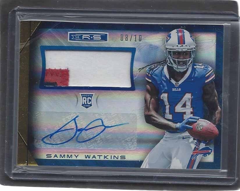 SAMMY WATKINS 2014 ROOKIES & STARS GOLD RPA 3 COLOR PATCH AUTO RC #D 8/10