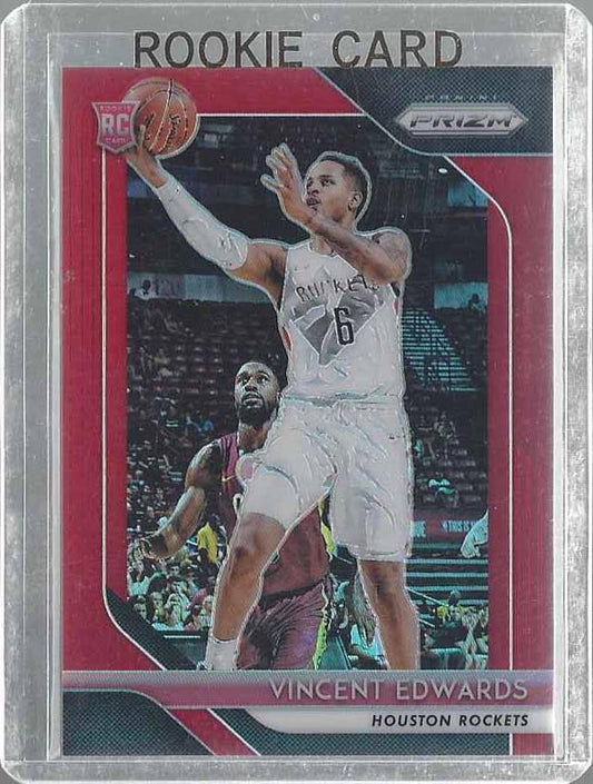 VINCENT EDWARDS 2018-19 PANINI PRIZM RED ROOKIE PRIZMS RC #D 168/299