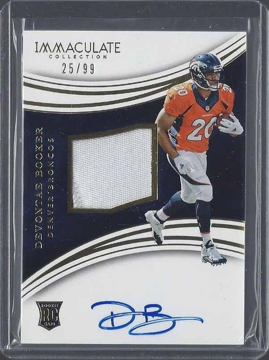 DEVONTAE BOOKER 2016 IMMACULATE BRONCOS RPA ROOKIE PATCH ON CARD AUTO RC #D /99