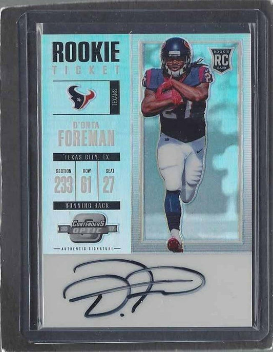 D'ONTA FOREMAN 2017 PANINI CONTENDERS OPTIC ON CARD ROOKIE AUTO RC #118