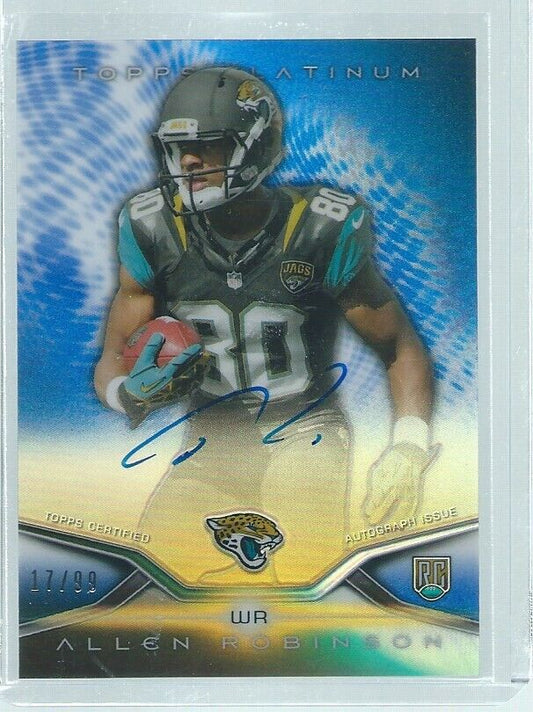 ALLEN ROBINSON 2014 TOPPS PLATINUM ON CARD AUTO BLUE REFRACTOR RC #D 17/99