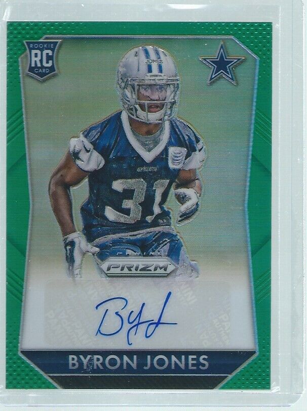BYRON JONES 2015 PANINI PRIZM AUTO GREEN PRIZMS RC #D /99