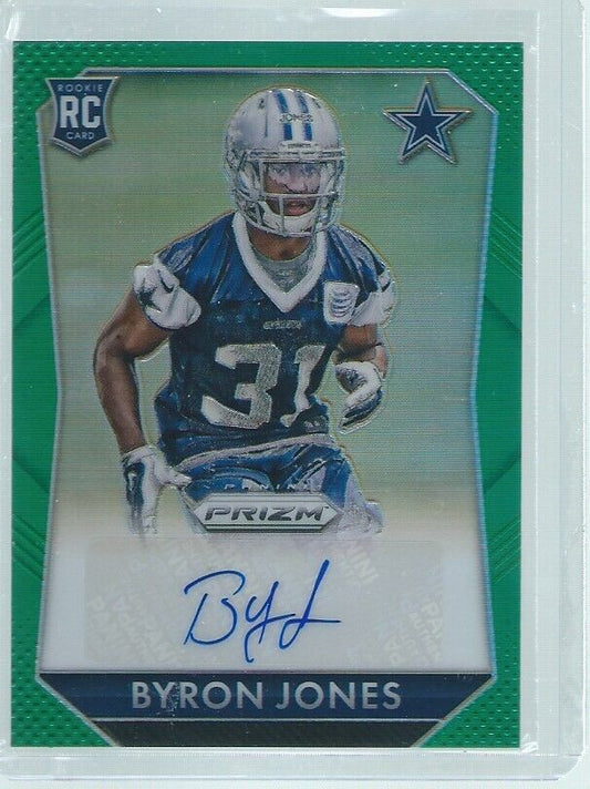 BYRON JONES 2015 PANINI PRIZM AUTO GREEN PRIZMS RC #D /99