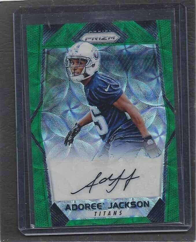 ADOREE' JACKSON 2016 PANINI PRIZM GREEN SCOPE PRIZMS ROOKIE AUTO RC #D 36/99