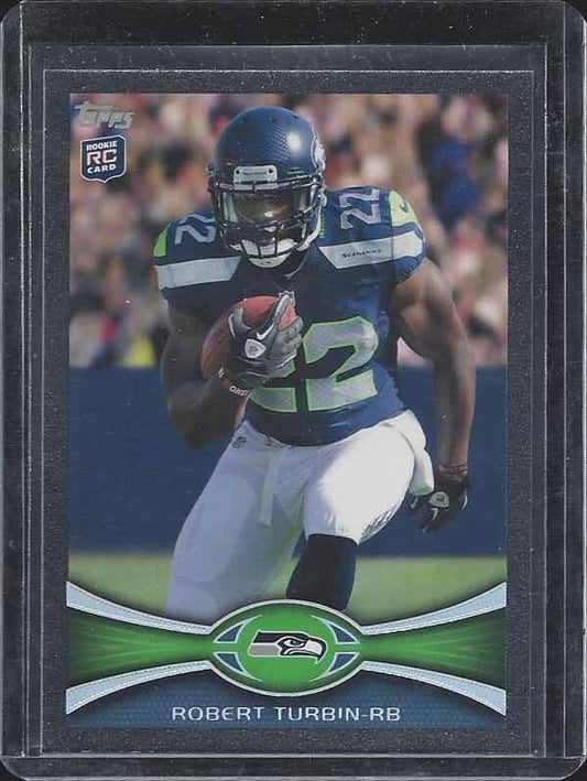 ROBERT TURBIN 2012 TOPPS BLACK CHARCOAL BORDER PARALLEL ROOKIE RC #D 25/57