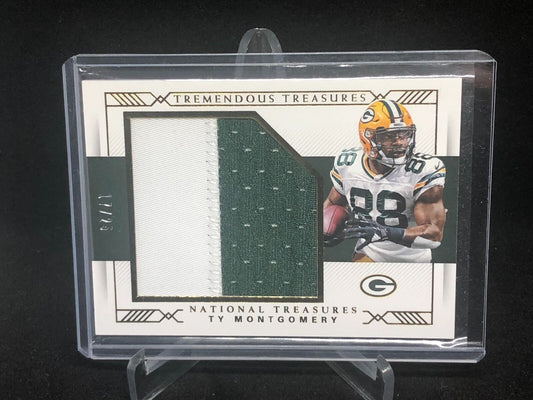 TY MONTGOMERY 2017 NATIONAL TREASURES JUMBO 2 CLR PATCH #D 17/25