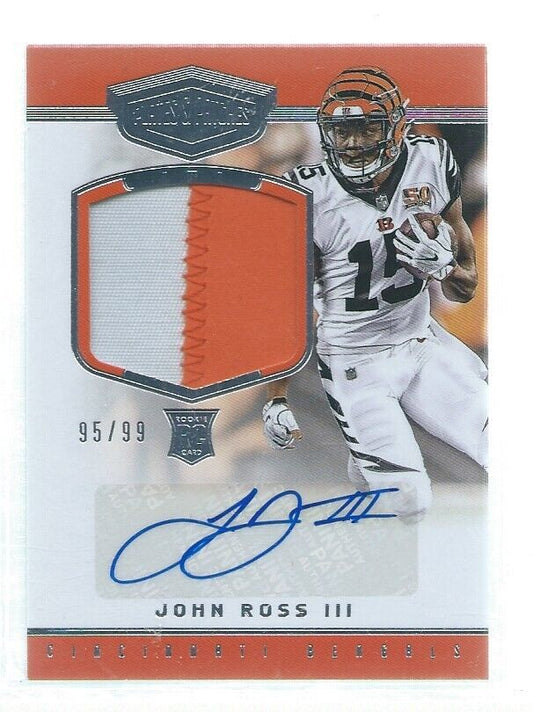 JOHN ROSS III 2017 PANINI PLATES & PATCHES 2 COLOR PATCH AUTO RC #D 95/99