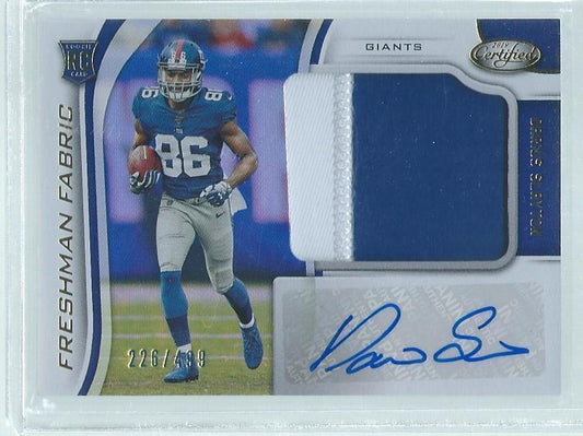 DARIUS SLAYTON 2019 PANINI CERTIFIED FRESHMAN 2 COLOR PATCH AUTO RC #D 226/499