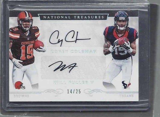 WILL FULLER COREY COLEMAN 2016 NATIONAL TREASURES DUAL AUTO RC #D 31/49