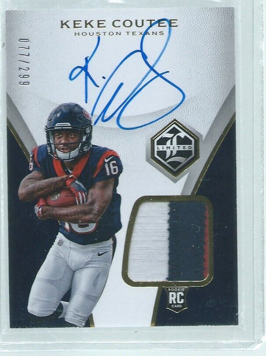 KEKE COUTEE 2018 PANINI LIMITED PATCH ON CARD AUTO RC #D /299