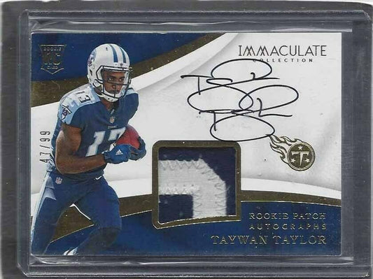 TAYWAN TAYLOR 2017 PANINI IMMACULATE COLLECTION RPA 2 COLOR PATCH AUTO RC #D /99