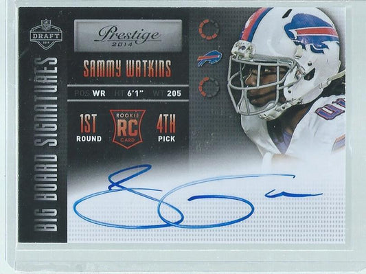 SAMMY WATKINS 2014 PANINI PRESTIGE DRAFT BIG BOARD SIGNATURES ON CARD AUTO RC #4