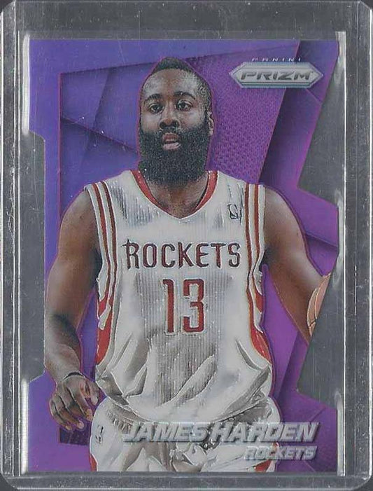 JAMES HARDEN 2014-15 PANINI PRIZM PURPLE DIE CUT PRIZMS #D 73/139