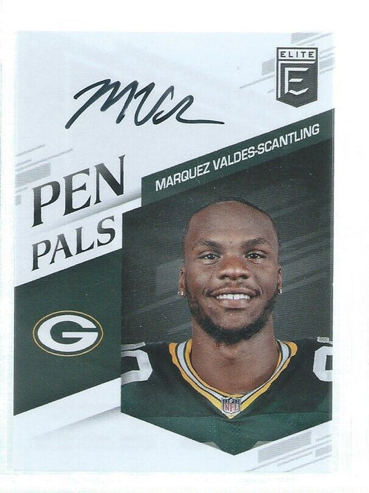 MARQUEZ VALDES-SCANTLING 2018 DONRUSS ELITE PEN PALS ON CARD AUTO RC