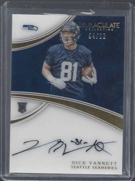 NICK VANNETT 2016 PANINI IMMACULATE ACETATE ON CARD ROOKIE AUTO RC #D 94/99