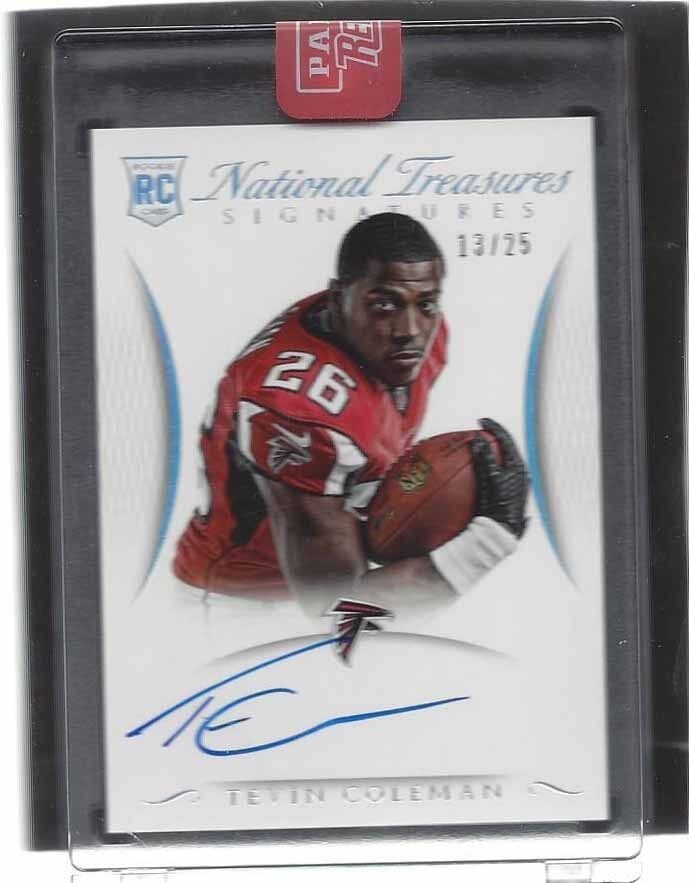 TEVIN COLEMAN 2015 NATIONAL TREASURES SIGNATURES SILVER HOLO ON CARD AUTO RC /25