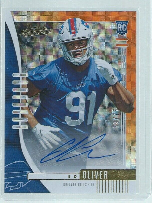 ED OLIVER 2019 PANINI ABSOLUTE AUTO SPECTRUM ORANGE RC #D 59/75