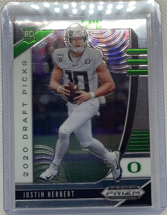 JUSTIN HERBERT 2020 PANINI PRIZM TRUE ROOKIE RC #102