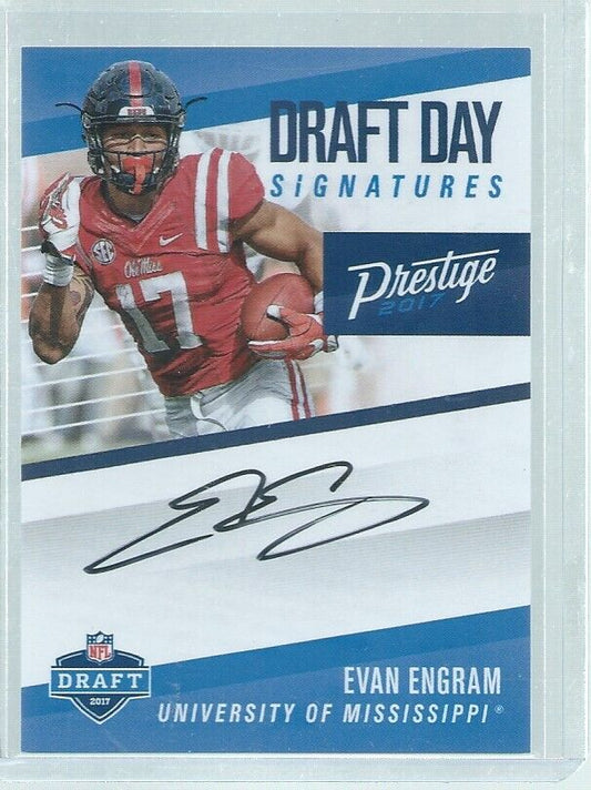 EVAN ENGRAM 2017 PANINI PRESTIGE DRAFT DAY ON CARD AUTO RC