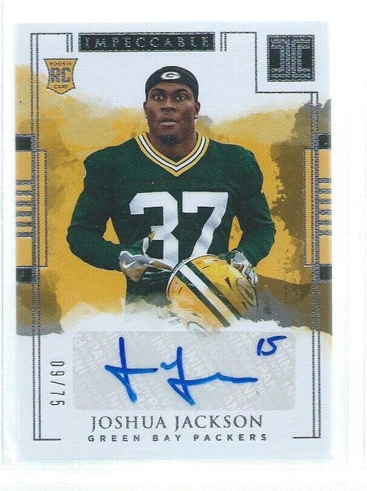 JOSHUA JACKSON 2018 PANINI IMPECCABLE AUTO RC #D 9/75