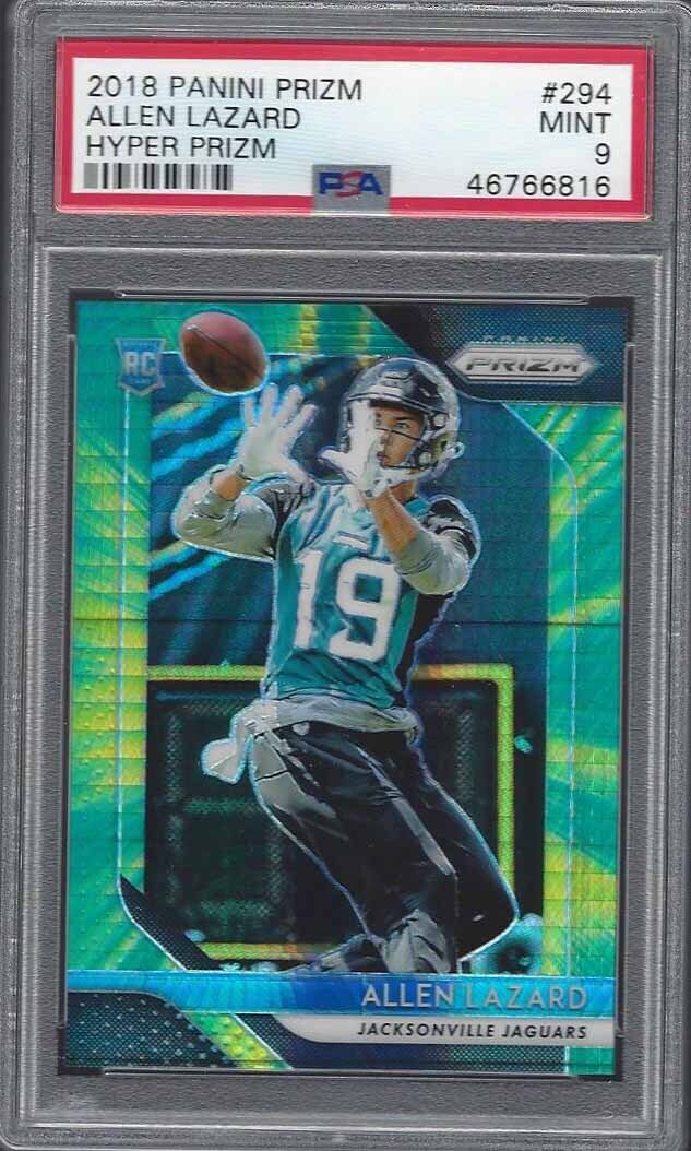 ALLEN LAZARD 2018 PANINI PRIZM HYPER PRIZMS RC #D 31/275 PSA 9 MINT POP 2