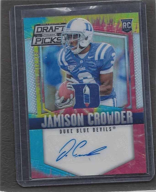 JAMISON CROWDER 2015 PANINI PRIZM DRAFT PICKS TIE DYE PRIZMS ROOKIE AUTO RC /49