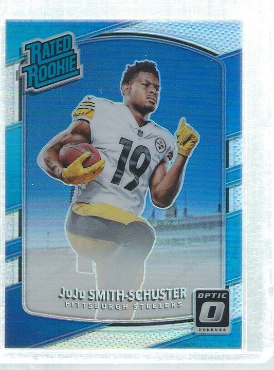 JUJU SMITH-SCHUSTER 2017 DONRUSS OPTIC RATED ROOKIE SILVER HOLO RC #176