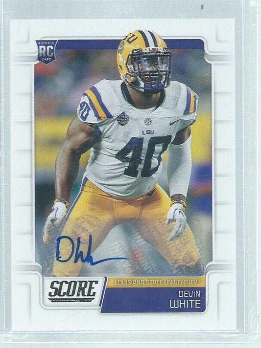 DEVIN WHITE 2019 PANINI SCORE ROOKIE AUTO RC #369