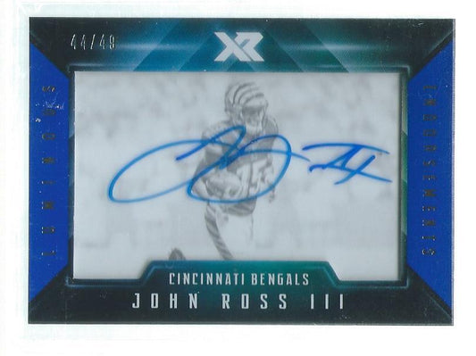 JOHN ROSS III 2017 PANINI XR LUMINOUS ENDORSEMENTS AUTO BLUE RC #D 44/49