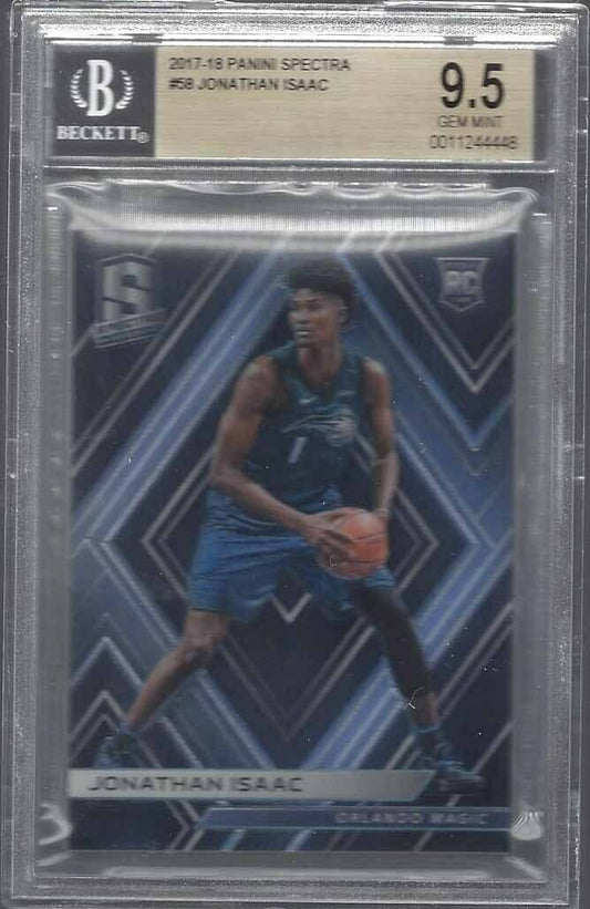 JONATHAN ISAAC 2017-18 PANINI SPECTRA SILVER PRIZM RC SP #58 BGS 9.5 GEM POP 1/1