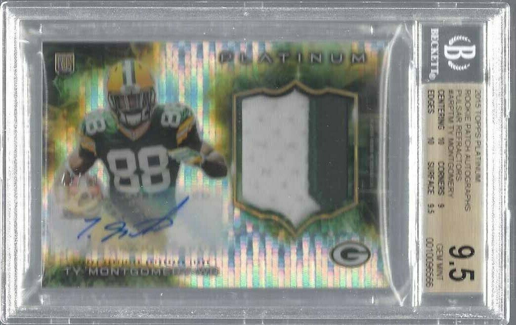 TY MONTGOMERY 2015 TOPPS PLATINUM PULSAR PATCH AUTO RC /50 BGS 9.5 10 AU POP 1/1