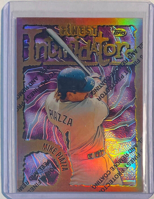MIKE PIAZZA 1996 TOPPS FINEST INTIMIDATORS BRONZE REFRACTOR WITH COATING #113