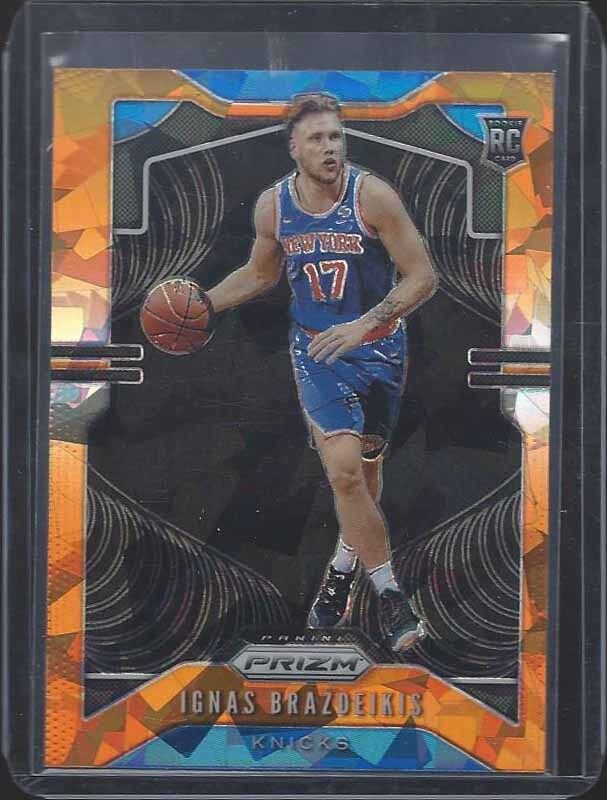 IGNAS BRAZDEIKIS 2019-20 PANINI PRIZM ORANGE ICE SSP ROOKIE PRIZMS RC #284