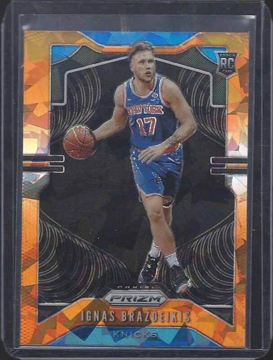 IGNAS BRAZDEIKIS 2019-20 PANINI PRIZM ORANGE ICE SSP ROOKIE PRIZMS RC #284