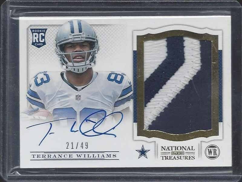 TERRANCE WILLIAMS 2013 NATIONAL TREASURES GOLD RPA ROOKIE PATCH AUTO RC #D 21/49