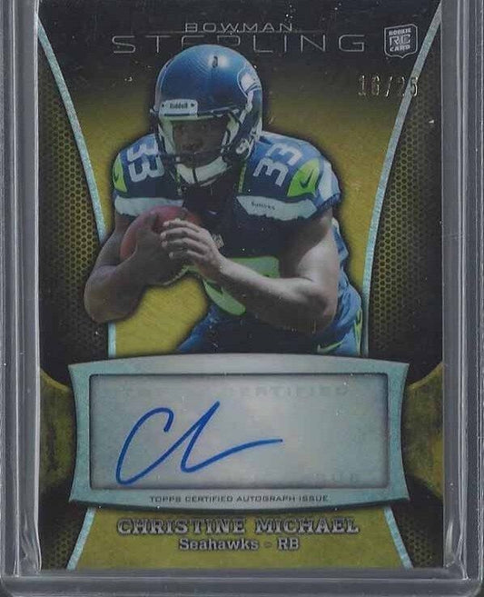 CHRISTINE MICHAEL 2013 BOWMAN STERLING GOLD REFRACTOR ROOKIE AUTO RC #D 16/25