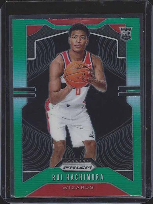 RUI HACHIMURA 2019-20 PANINI PRIZM GREEN ROOKIE PRIZMS RC #255